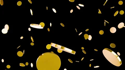 Exploding Gold Coins Motion Graphic Loop. Vídeos de archivo 321110471