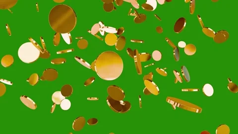Exploding Gold Coins Motion Graphic Loop. Vídeos de archivo 321110475