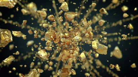Exploding gold gemstones in 4K 스톡 동영상 122835714
