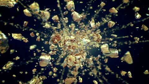 Exploding gold gemstones in 4K Stock-Footage 122835959