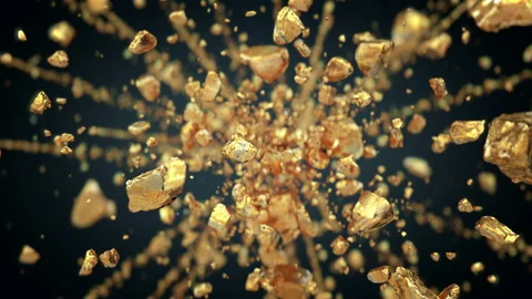 Exploding gold gemstones in 4K 스톡 동영상 122851612