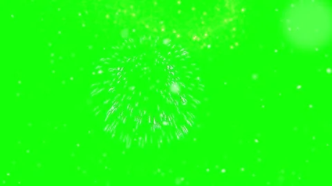 Exploding golden firework bursts over bright green chroma key background for Stock Footage 346120759