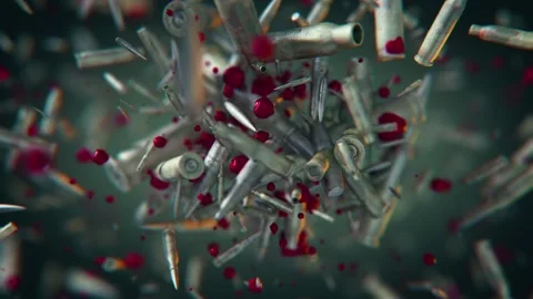 Exploding gun bullets in slow motion Video stock 263500500