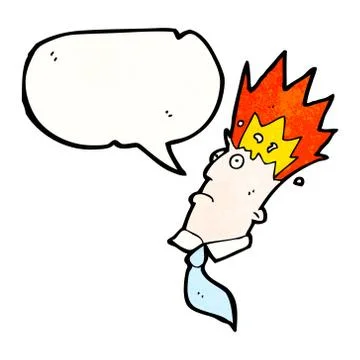 Exploding head cartoon Stock Illustration
