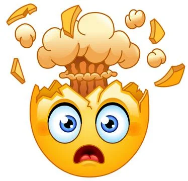 Exploding Head Emoticon 스톡 일러스트