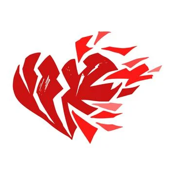 Exploding heart background, flat Design Stockillustratie