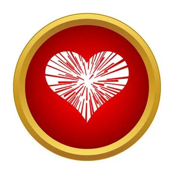 Exploding heart icon symbolizing love passion and emotion Stockillustratie