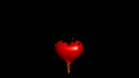 Exploding heart motion graphics with night background Stock Footage 145123224