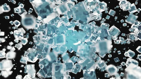 Exploding ice cubes in 4K Video stock 132772795
