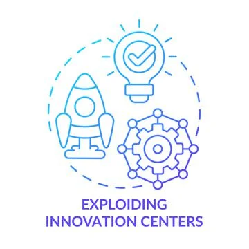 Exploding innovation centers blue gradient concept icon イラスト素材