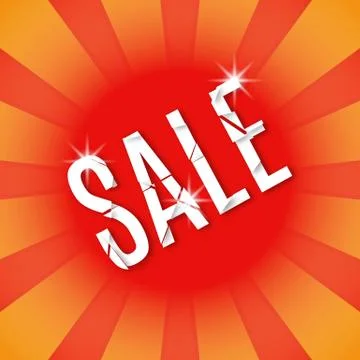 Exploding inscription sale. 스톡 일러스트