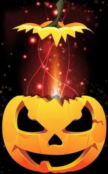 Exploding jack-o-lantern Stock Illustration