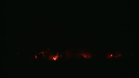 Exploding Lava Flow And Sea Water At Night Video stock 12141995
