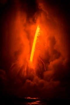 Exploding lava in Hawaii Stock Photos