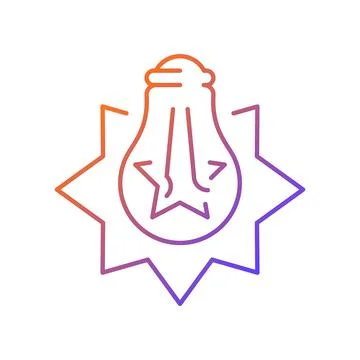 Exploding light bulb gradient linear vector icon 스톡 일러스트