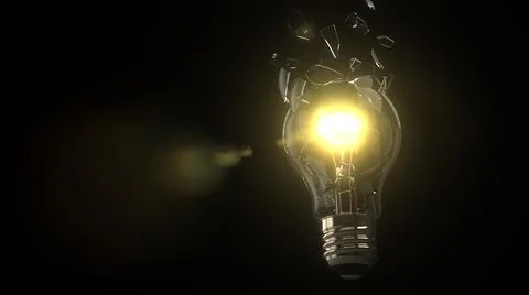 Exploding Light Bulb 스톡 일러스트