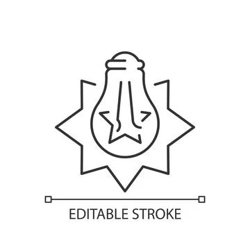 Exploding light bulb linear icon Stock Illustration