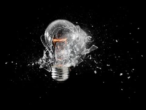 Exploding light bulb Stock Photos