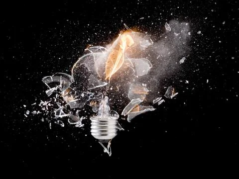 Exploding light bulb Stock Photos