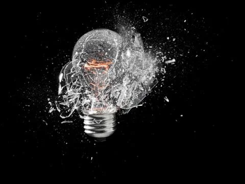 Exploding light bulb Stock Photos