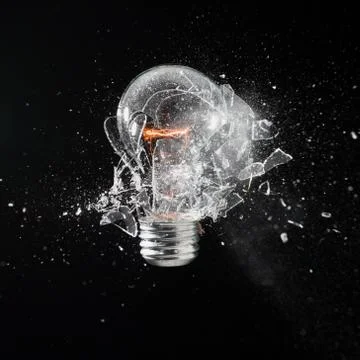 Exploding light bulb Stock Photos