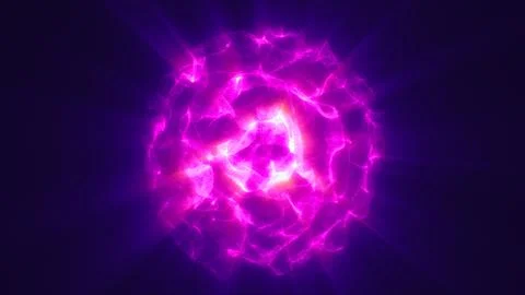 Exploding magenta energy ball with glowing plasma textures and radiant light  Stock Photos