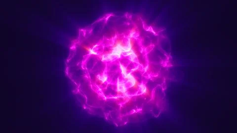 Exploding magenta energy ball with glowing plasma textures and radiant light  Stock Photos