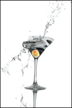 Exploding martini glass 스톡 사진