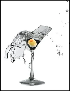 Exploding martini glass 스톡 사진