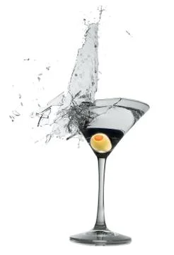Exploding martini glass Stock Photos