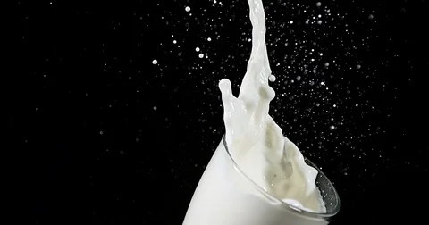Exploding Milk against Black Background, slow motion 4K 動画素材 75968806