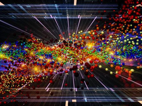 Exploding Molecules Stock Illustration