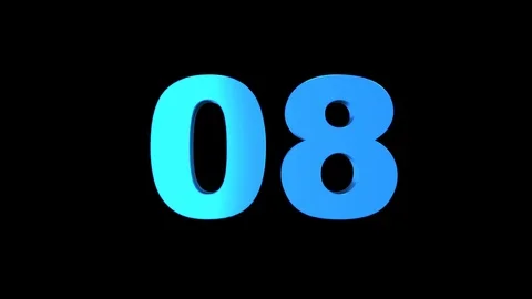 Exploding Morphing 3D countdown from ten. 4K Blue on Black version Stock Footage 72035011