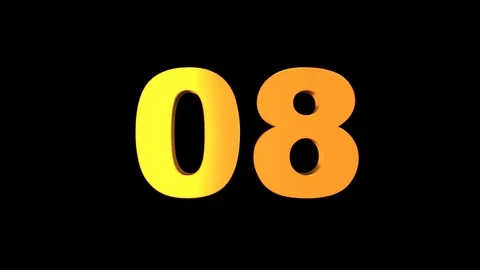 Exploding Morphing 3D countdown from ten. 4K Orange on Black version Stock Footage 72164235