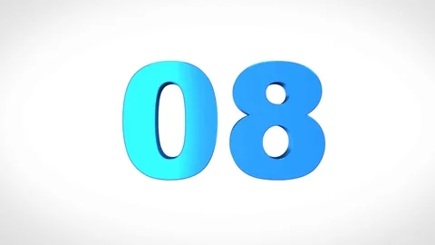 Exploding Morphing 3D countdown from ten. 4K Blue on White version Stock Footage 72164611