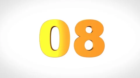 Exploding Morphing 3D countdown from ten. 4K Orange on White version Stock Footage 72164698