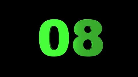 Exploding Morphing 3D countdown from ten. 4K Green on Black version Stock Footage 72227108