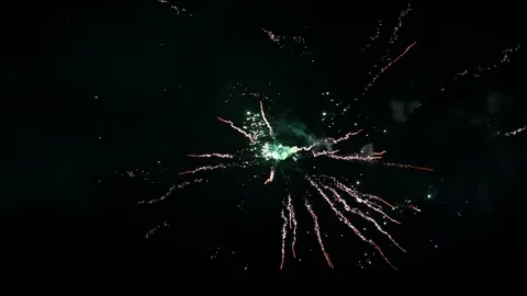 Exploding multicolor fireworks footage perfect for 4th of July or New year Stock Footage 122291321