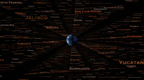 Exploding names from earth Video stock 46199608