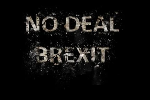 Exploding No Deal Brexit Text Foto stock