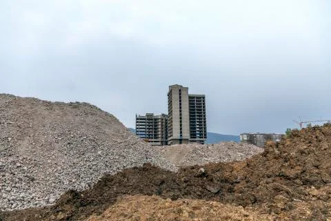 Exploding old building . Stock Photos