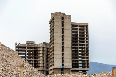 Exploding old building . Stock Photos