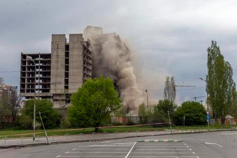 Exploding old building . 库存照片