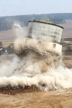 Exploding old tower Stock Photos
