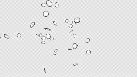 Exploding Overlay Clocks Animation on Alpha Channel, Loop 스톡 동영상 304428086