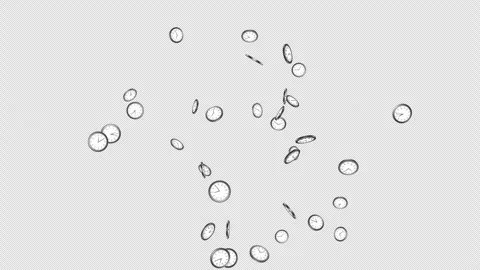 Exploding Overlay Clocks Animation on Alpha Channel, Loop Stock Footage 304428578