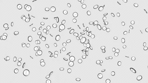 Exploding Overlay Clocks Animation on Alpha Channel, Loop Stock Footage 304428938