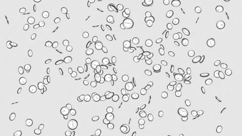 Exploding Overlay Clocks Animation on Alpha Channel, Loop Stock Footage 304429311