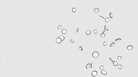 Exploding Overlay Clocks Animation on Alpha Channel, Loop Stock Footage 306438444