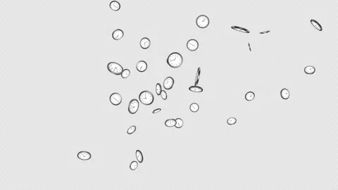 Exploding Overlay Clocks Animation on Alpha Channel, Loop Stock Footage 311027776